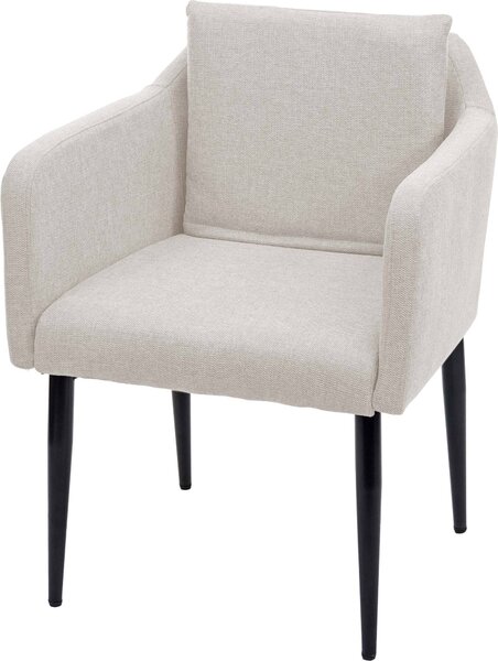 Jídelní židle HWC-H93, kuchyňská židle polohovací židle látka/textil krémově béžová