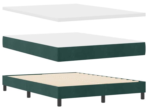 Postel s boxspringem s čelo Tmavě zelená 200 x 140 cm samet 3341417