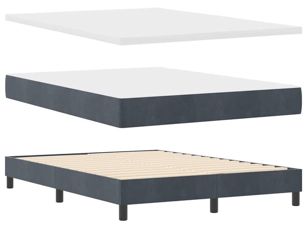 Postel s boxspringem s čelo Tmavě šedá 140 x 200 cm samet 3339177
