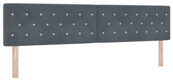 Postel s boxspringem s čelo Tmavě šedá 200 x 200 cm samet 3341433