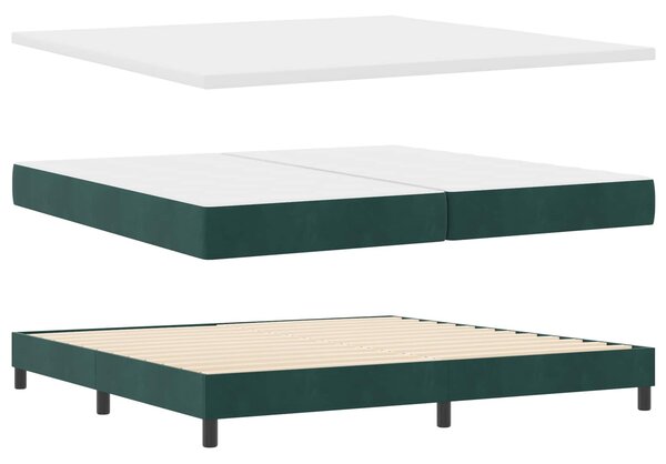 Postel s boxspringem s čelo Tmavě zelená 200 x 200 cm samet 3339197