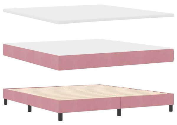 Postel s boxspringem s čelo Růžová 200 x 180 cm samet 3341539