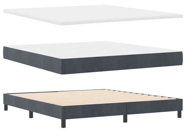 Postel s boxspringem s čelo Tmavě šedá 200 x 180 cm samet 3341535