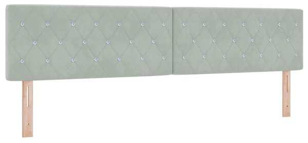 Postel s boxspringem s matrací Světle šedá 200 x 200 cm samet 3340352