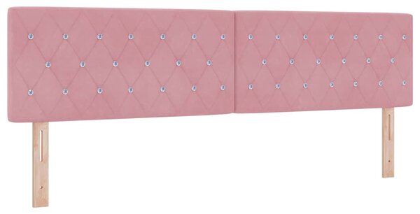 Postel s boxspringem s čelo Růžová 200 x 200 cm samet 3340357