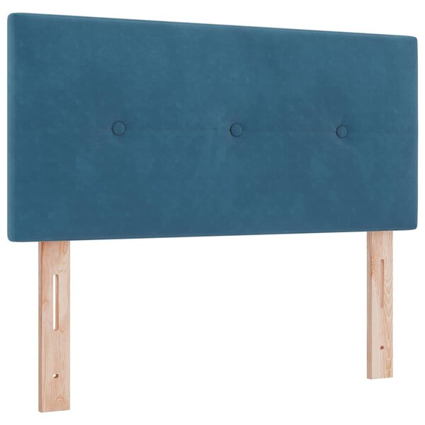 Postel s boxspringem s čelo Tmavě modrá 90 x 190 cm samet 3339144
