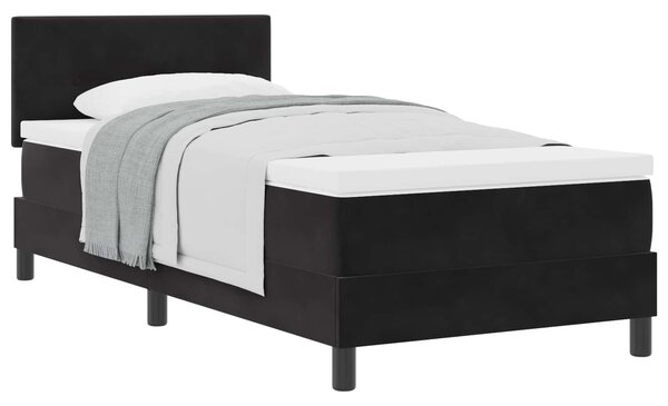 Postel s boxspringem s čelo Černá 90 x 200 cm samet 3339148