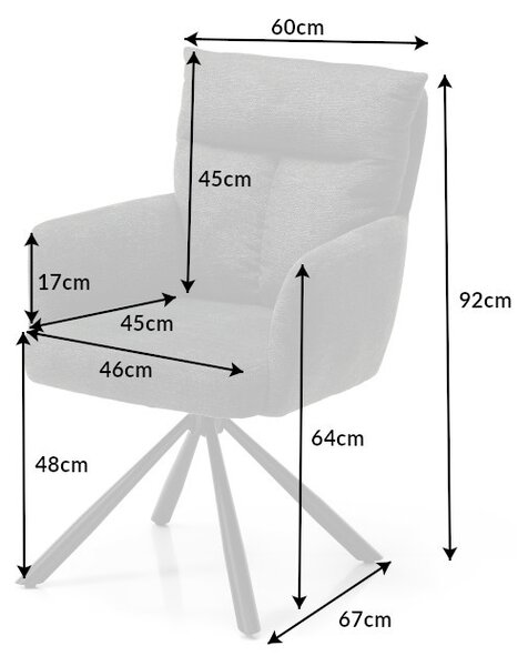 Designová otočná židle Maddison tmavě šedá