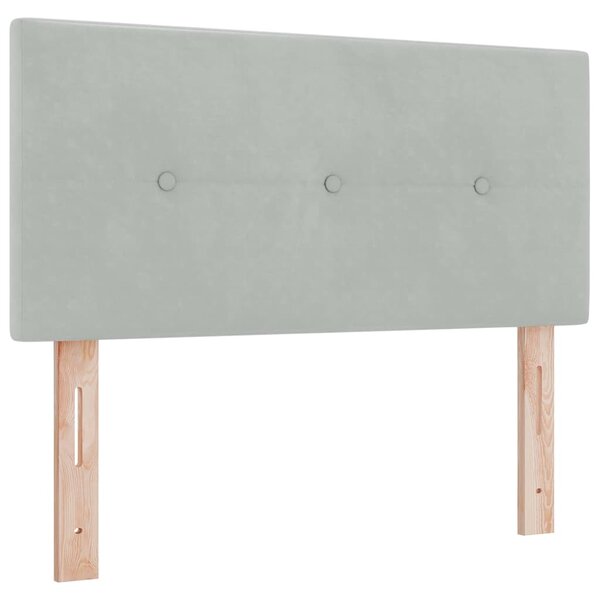 Postel s boxspringem s čelo Světle šedá 120 x 200 cm samet 3339164