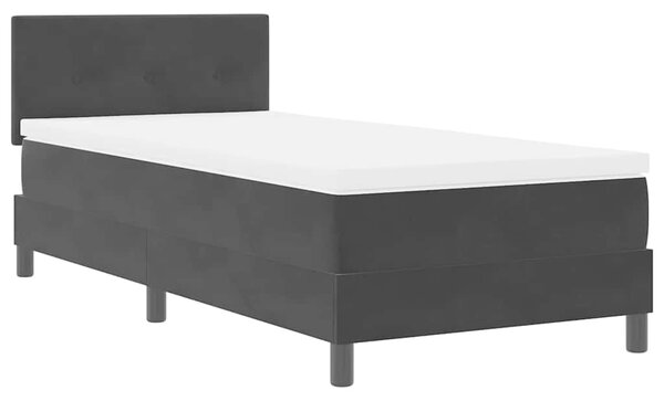 Postel s boxspringem s čelo Černá 90 x 200 cm samet 3339148