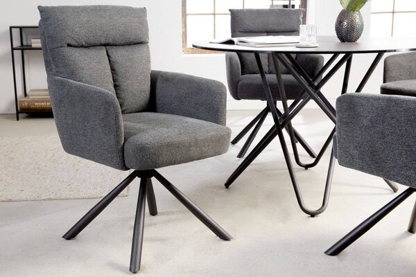 Designová otočná židle Maddison tmavě šedá