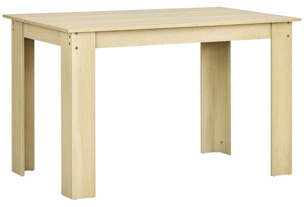 HOMCOM jídelní stůl pro 4-6 osob, obdélníkový, moderní styl, nosnost 50 kg, 120 cm D x 69 cm Š x 75 cm V, dub | Aosom
