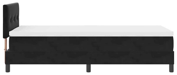 Postel s boxspringem s čelo Černá 90 x 200 cm samet 3339148