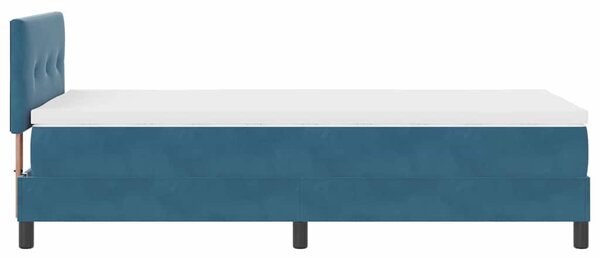Postel s boxspringem s čelo Tmavě modrá 90 x 190 cm samet 3339144