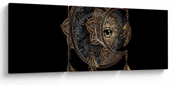 Obraz - Magické oko (s hodinami) (90x30 cm)