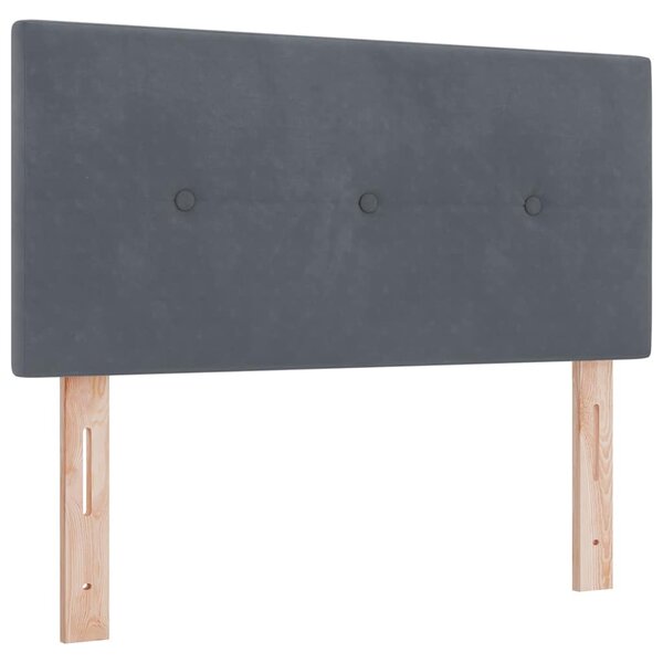 Postel s boxspringem s čelo Tmavě šedá 120 x 190 cm samet 3339159