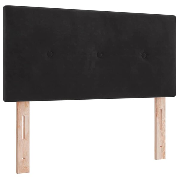 Postel s boxspringem s čelo Černá 90 x 200 cm samet 3339148