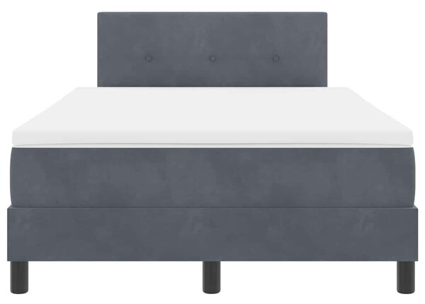 Postel s boxspringem s čelo Tmavě šedá 120 x 190 cm samet 3339159
