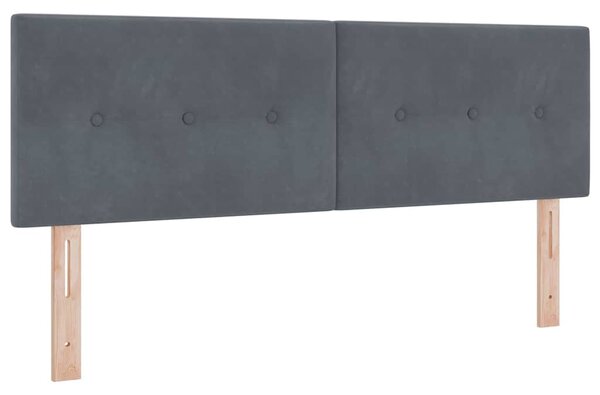 Postel s boxspringem s čelo Tmavě šedá 140 x 200 cm samet 3339177