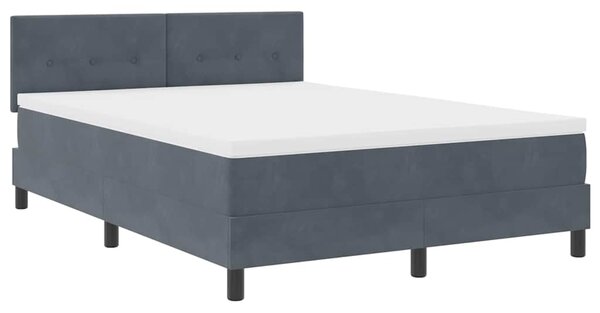 Postel s boxspringem s čelo Tmavě šedá 140 x 200 cm samet 3339177