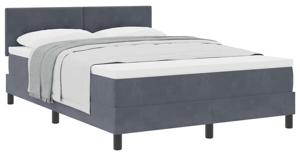 Postel s boxspringem s čelo Tmavě šedá 140 x 200 cm samet 3339177