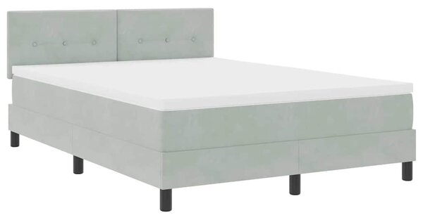 Postel s boxspringem s čelo Světle šedá 140 x 200 cm samet 3339176