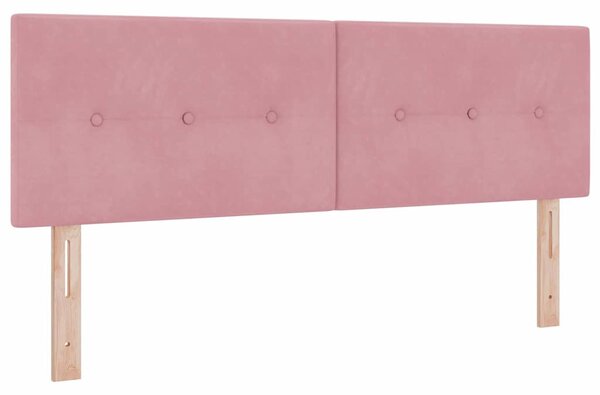 Postel s boxspringem s čelo Růžová 190 x 140 cm samet 3341467