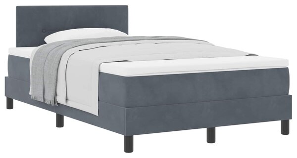 Postel s boxspringem s čelo Tmavě šedá 120 x 190 cm samet 3339159