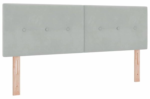 Postel s boxspringem s čelo Světle šedá 140 x 200 cm samet 3339176