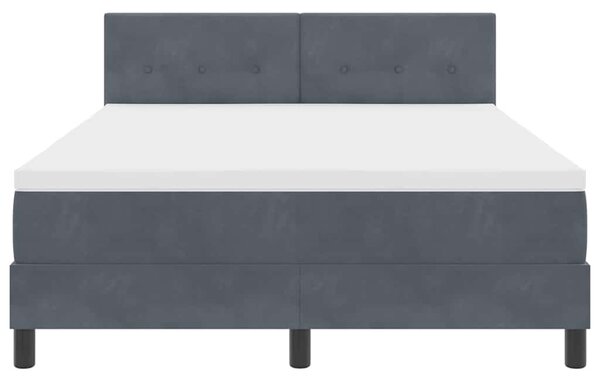 Postel s boxspringem s čelo Tmavě šedá 140 x 200 cm samet 3339177