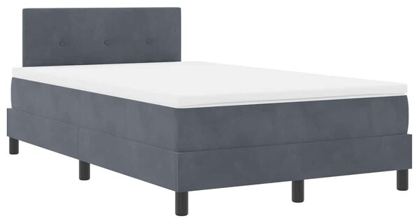 Postel s boxspringem s čelo Tmavě šedá 120 x 190 cm samet 3339159