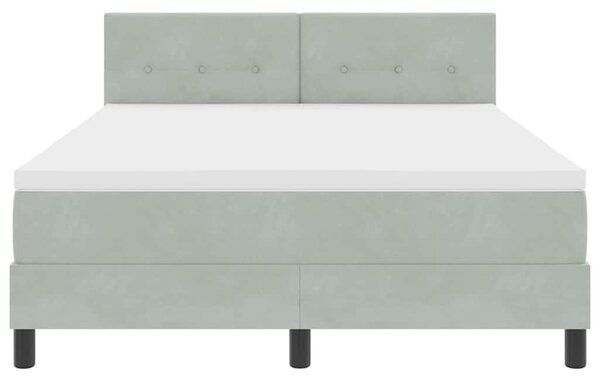 Postel s boxspringem s čelo Světle šedá 140 x 200 cm samet 3339176