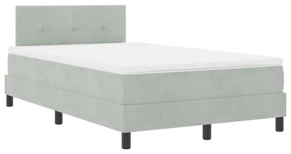Postel s boxspringem s čelo Světle šedá 120 x 200 cm samet 3339164