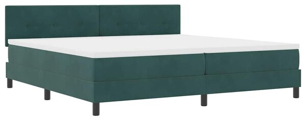 Postel s boxspringem s čelo Tmavě zelená 200 x 200 cm samet 3339197