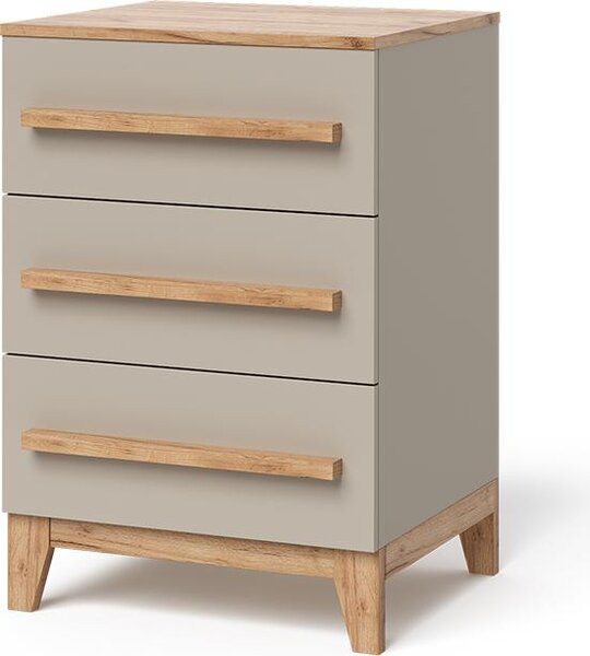 Kredenc Vitalispa Malia Kašmír/Řemeselné 60 x 88 cm se 3 zásuvkami, Model 58345
