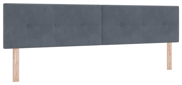 Postel s boxspringem s čelo Tmavě šedá 200 x 200 cm samet 3339195