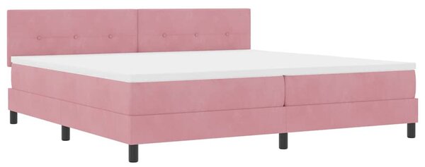 Postel s boxspringem s čelo Růžová 200 x 200 cm samet 3339199