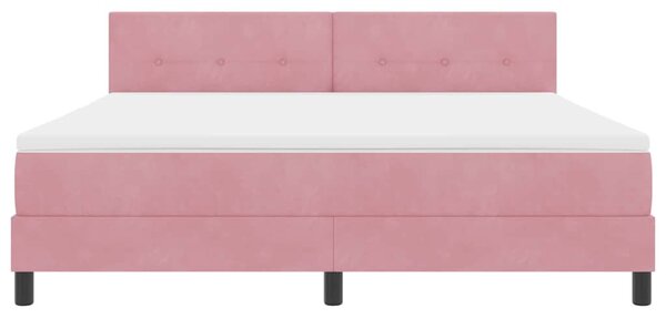 Postel s boxspringem s čelo Růžová 180 x 200 cm samet 3339193