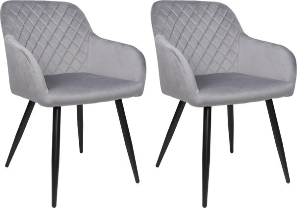 Jídelní židle ALBATROS sada 2 ks SALO, šedá - Moderní a stylová, pohodlná čalouněná židle - Elegantní židle do kuchyně, jídelny nebo jídelního stolu v retro stylu