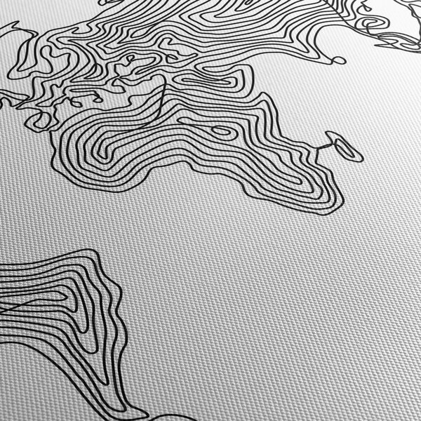 Obraz - Mapa v liniích (s hodinami) (90x30 cm)