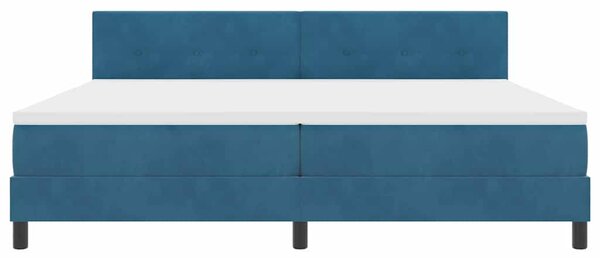 Postel s boxspringem s čelo Tmavě modrá 200 x 200 cm samet 3339198