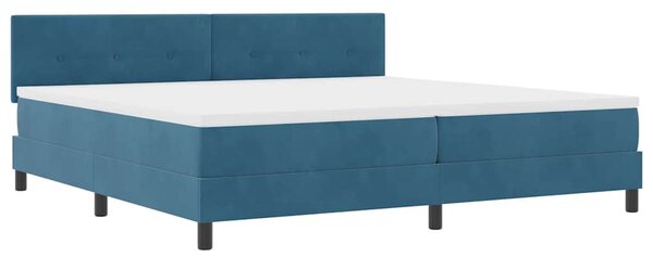 Postel s boxspringem s čelo Tmavě modrá 200 x 200 cm samet 3339198