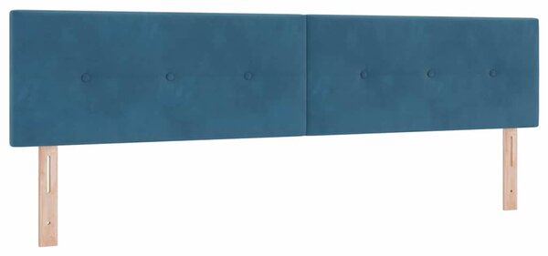 Postel s boxspringem s čelo Tmavě modrá 200 x 200 cm samet 3339198