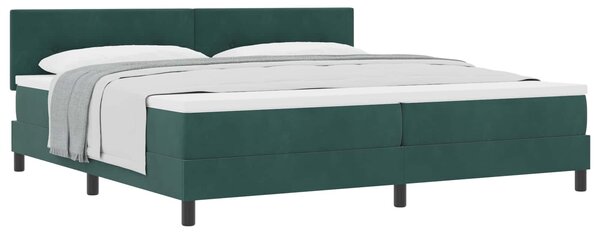 Postel s boxspringem s čelo Tmavě zelená 200 x 200 cm samet 3339197
