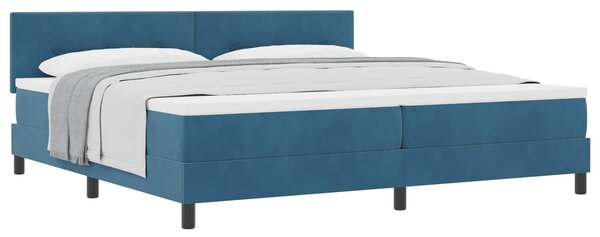 Postel s boxspringem s čelo Tmavě modrá 200 x 200 cm samet 3339198