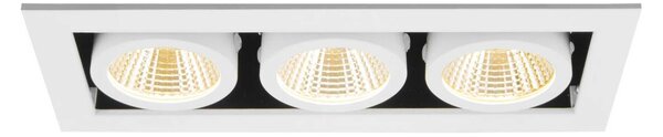 BIG WHITE SLV KADUX stropní zápustné svítidlo, triple, 3000 K, 38°, IP 20, čtvercové, bílá 1007568