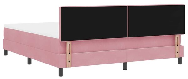 Postel s boxspringem s čelo Růžová 180 x 200 cm samet 3339193