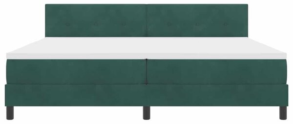 Postel s boxspringem s čelo Tmavě zelená 200 x 200 cm samet 3339197