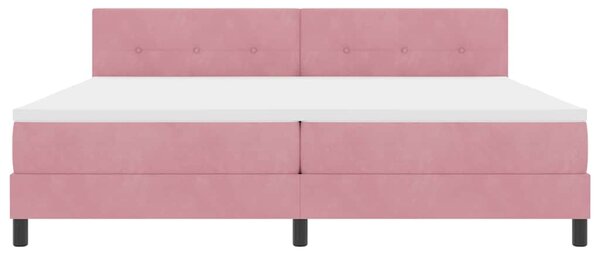 Postel s boxspringem s čelo Růžová 200 x 200 cm samet 3339199