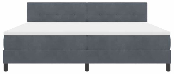 Postel s boxspringem s čelo Tmavě šedá 200 x 200 cm samet 3339195
